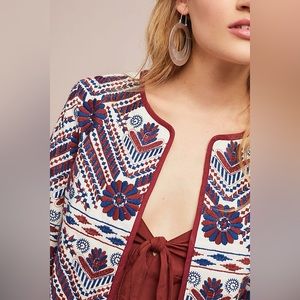 Anthropologie Greenwich embroidered blazer